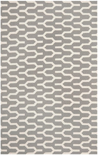 Safavieh Dhurries Dhu630A Silver / Ivory Damask Area Rug