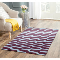 Safavieh Dhurries Dhu630B Purple / Blue Damask Area Rug