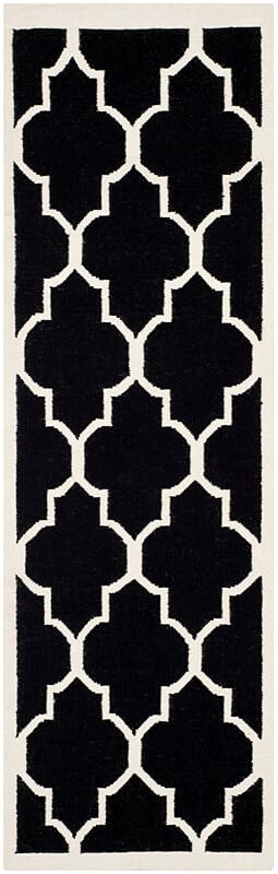 Safavieh Dhurries Dhu632A Black / Ivory Geometric Area Rug