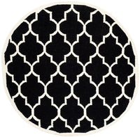 Safavieh Dhurries Dhu632A Black / Ivory Geometric Area Rug