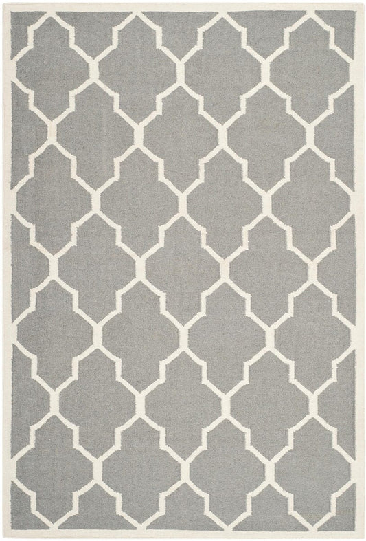 Safavieh Dhurries Dhu632B Grey / Ivory Geometric Area Rug