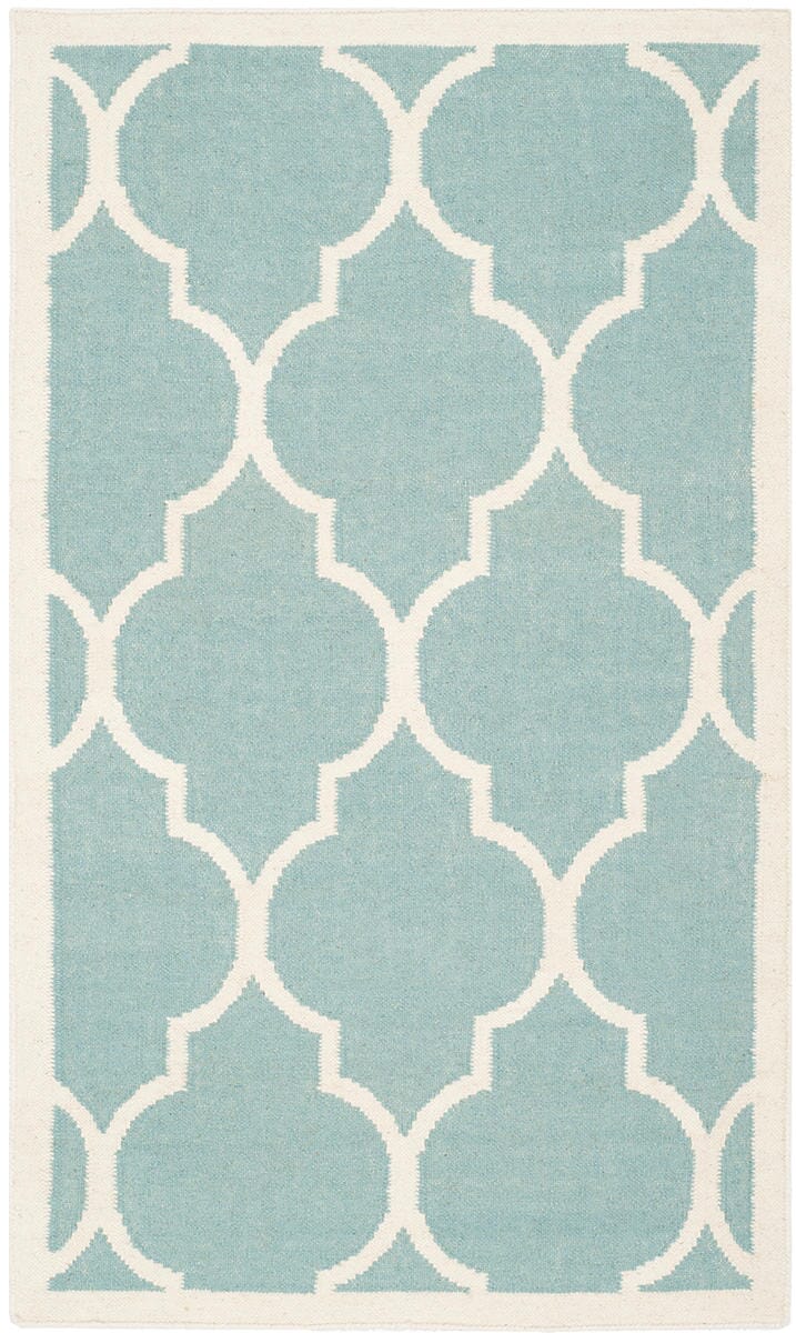 Safavieh Dhurries Dhu632C Light Blue / Ivory Geometric Area Rug