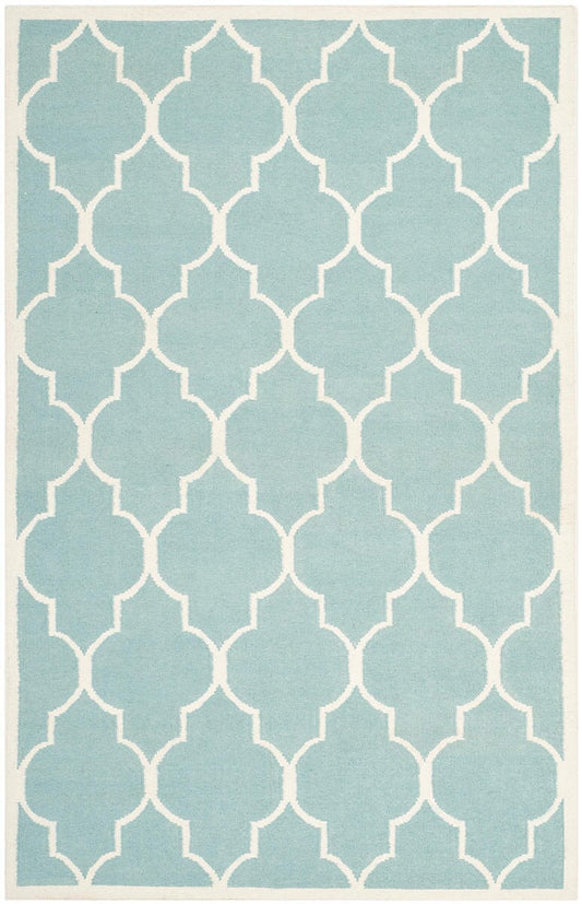 Safavieh Dhurries Dhu632C Light Blue / Ivory Geometric Area Rug