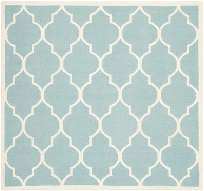 Safavieh Dhurries Dhu632C Light Blue / Ivory Geometric Area Rug