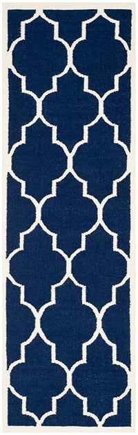 Safavieh Dhurries Dhu632D Navy / Ivory Geometric Area Rug