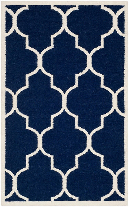 Safavieh Dhurries Dhu632D Navy / Ivory Geometric Area Rug