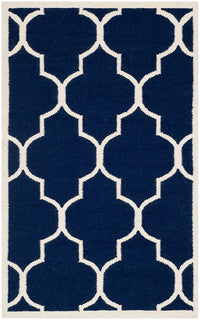 Safavieh Dhurries Dhu632D Navy / Ivory Geometric Area Rug