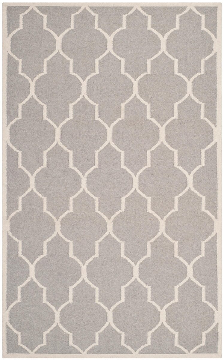 Safavieh Dhurries Dhu632G Dark Grey / Ivory Geometric Area Rug