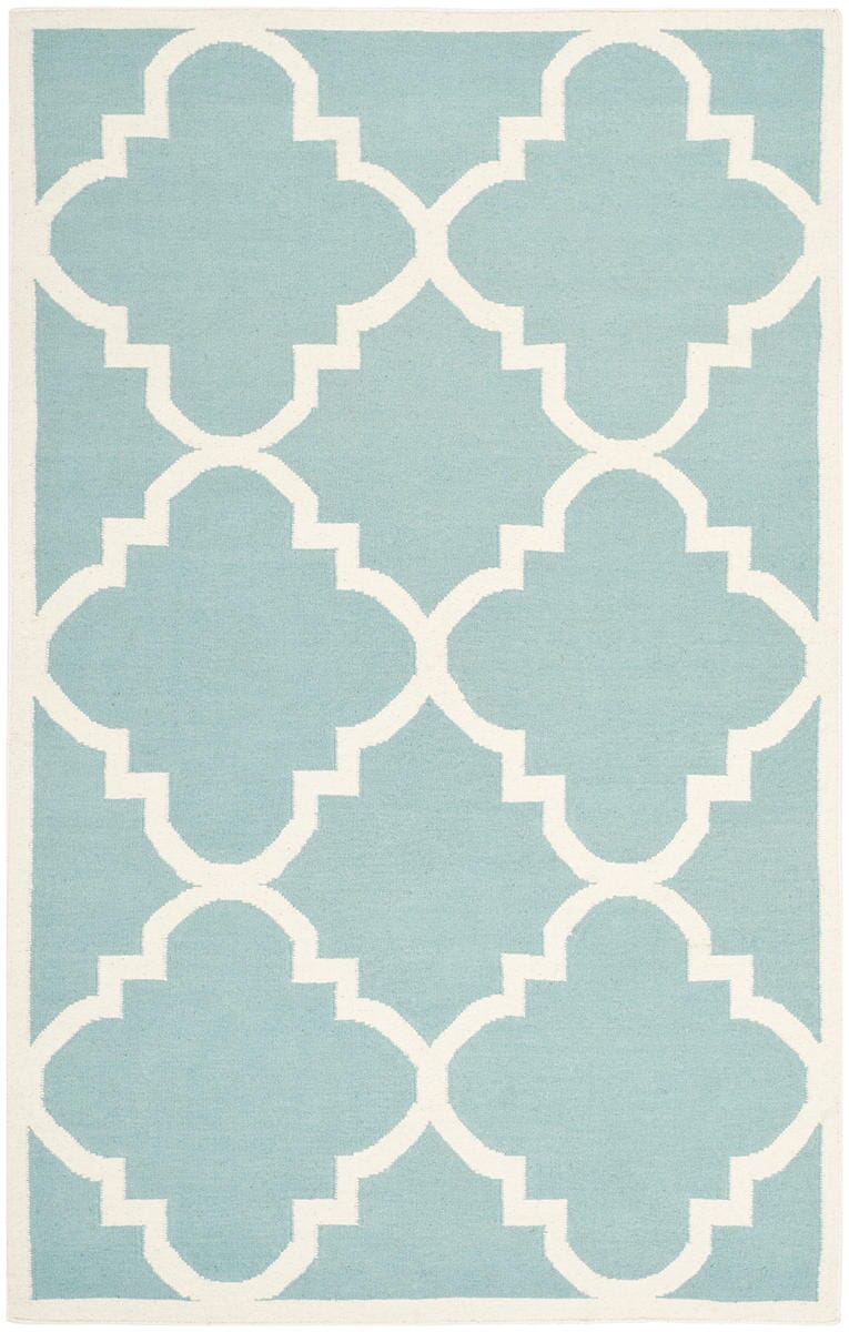 Safavieh Dhurries Dhu633C Light Blue / Ivory Geometric Area Rug