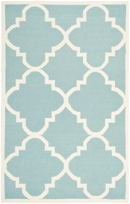 Safavieh Dhurries Dhu633C Light Blue / Ivory Geometric Area Rug