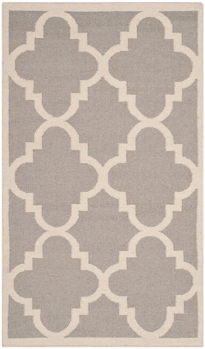 Safavieh Dhurries Dhu633G Dark Grey / Ivory Geometric Area Rug