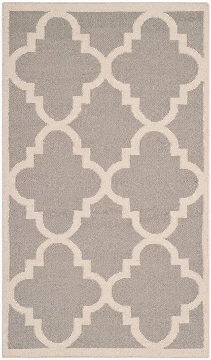 Safavieh Dhurries Dhu633G Dark Grey / Ivory Geometric Area Rug