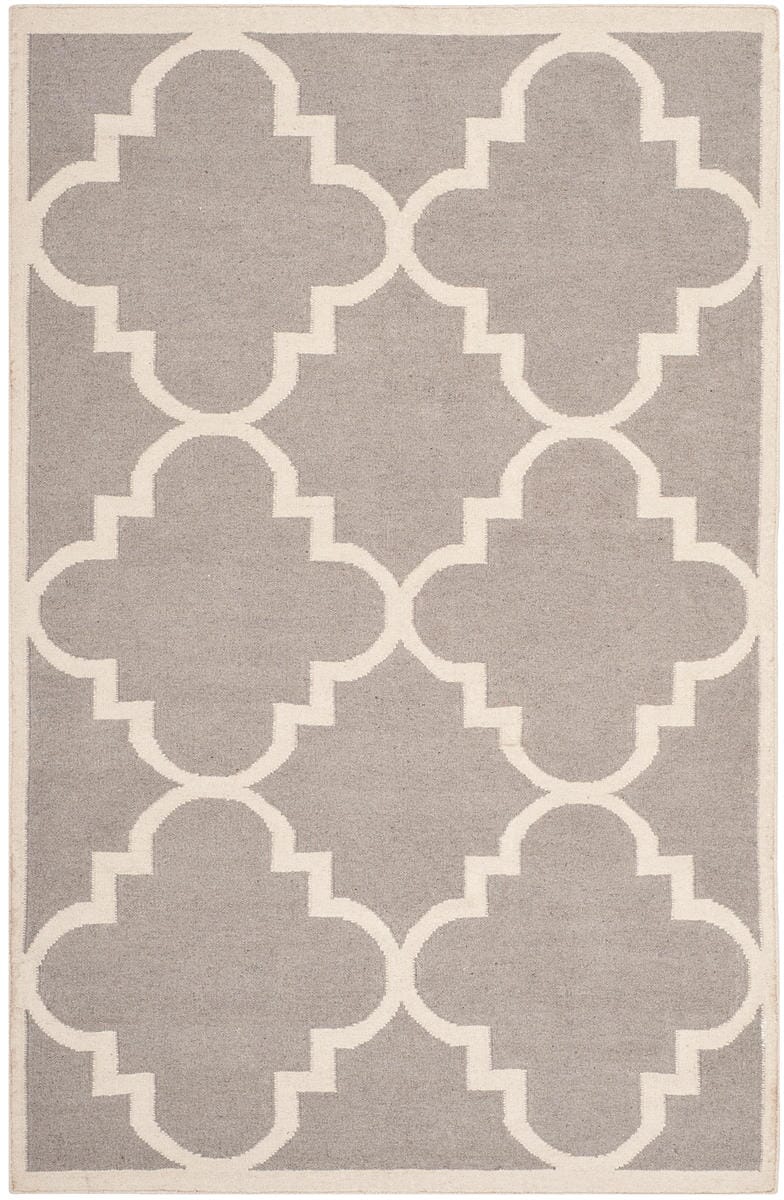 Safavieh Dhurries Dhu633G Dark Grey / Ivory Geometric Area Rug