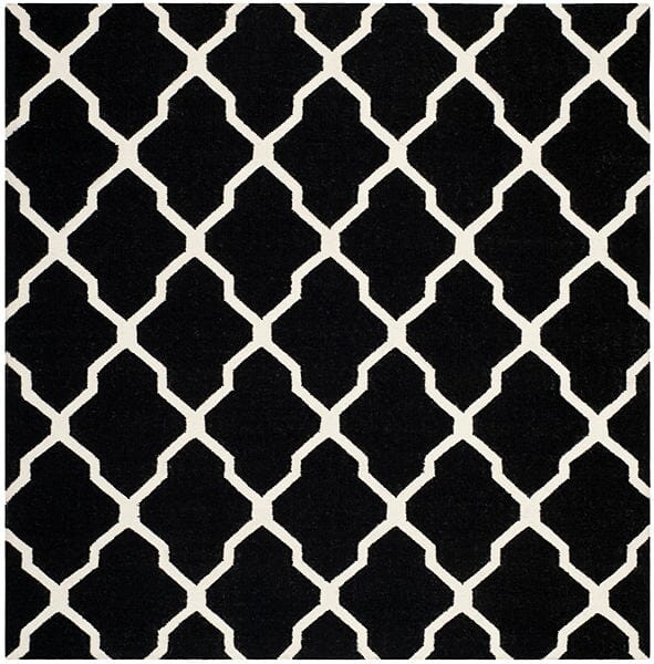 Safavieh Dhurries Dhu634A Black / Ivory Geometric Area Rug