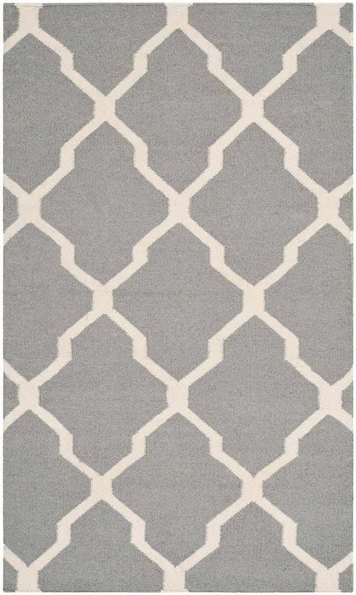 Safavieh Dhurries Dhu634B Grey / Ivory Geometric Area Rug