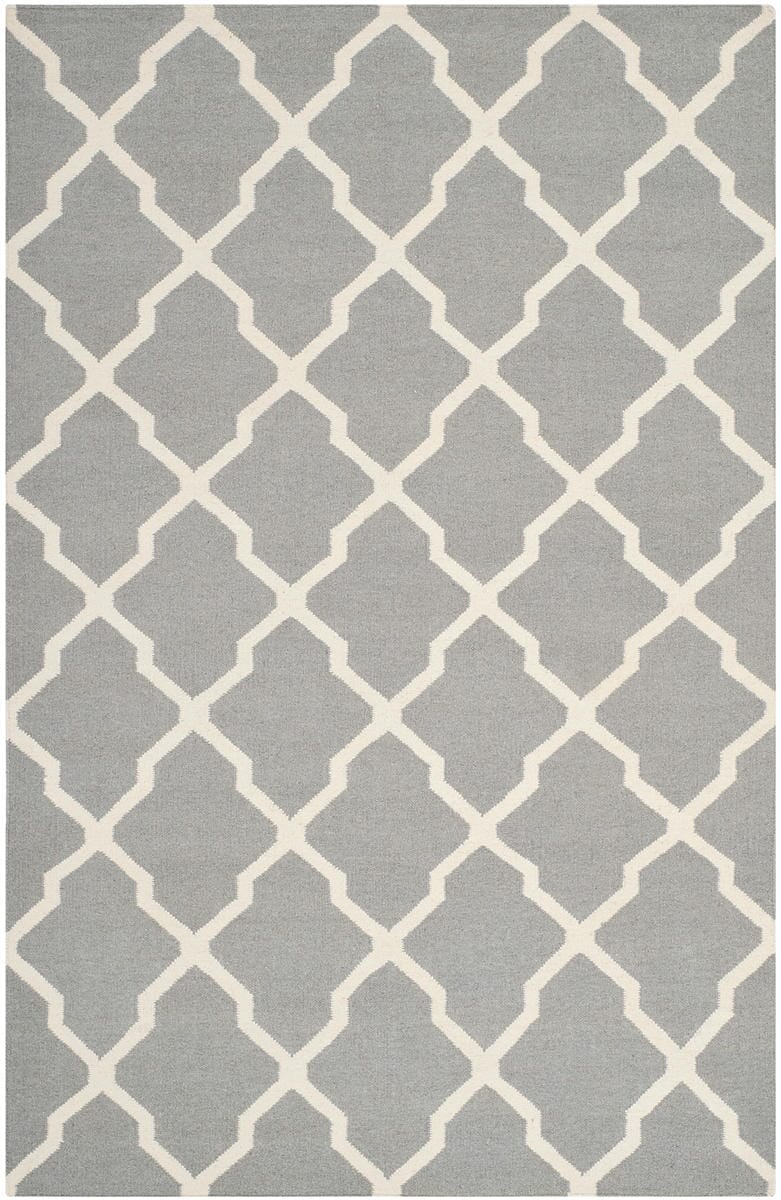 Safavieh Dhurries Dhu634B Grey / Ivory Geometric Area Rug