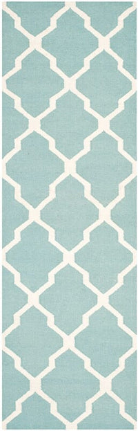 Safavieh Dhurries Dhu634C Light Blue / Ivory Geometric Area Rug