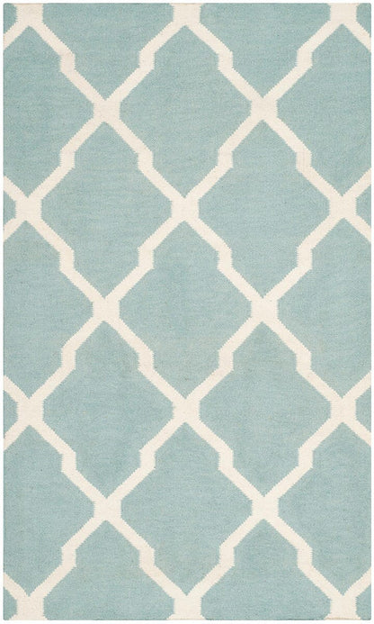 Safavieh Dhurries Dhu634C Light Blue / Ivory Geometric Area Rug