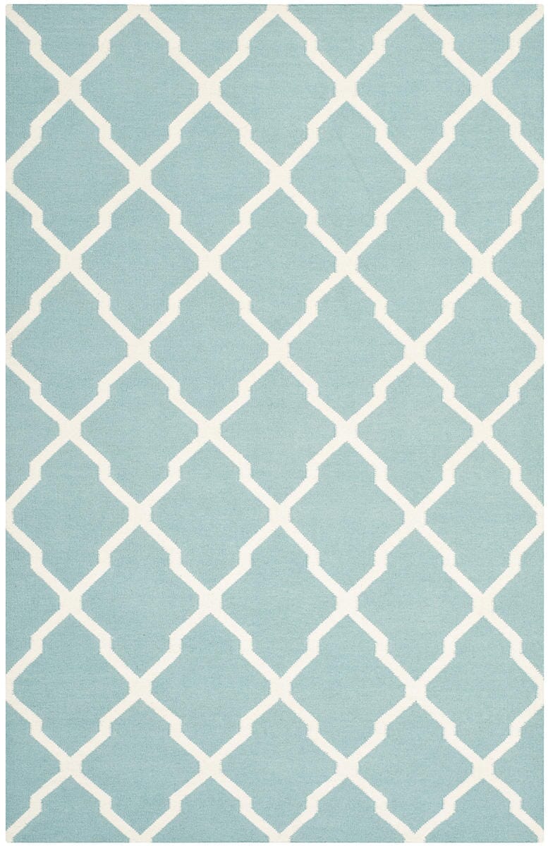 Safavieh Dhurries Dhu634C Light Blue / Ivory Geometric Area Rug