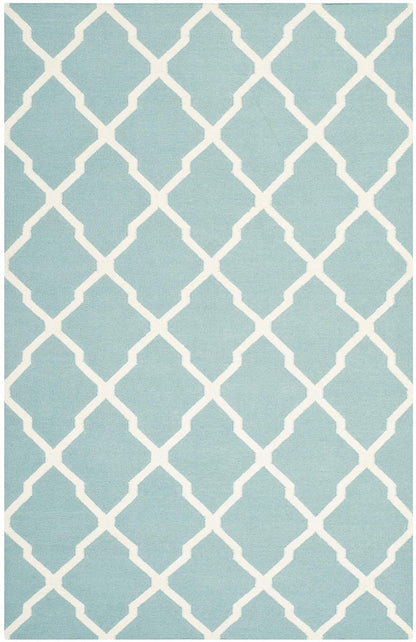 Safavieh Dhurries Dhu634C Light Blue / Ivory Geometric Area Rug