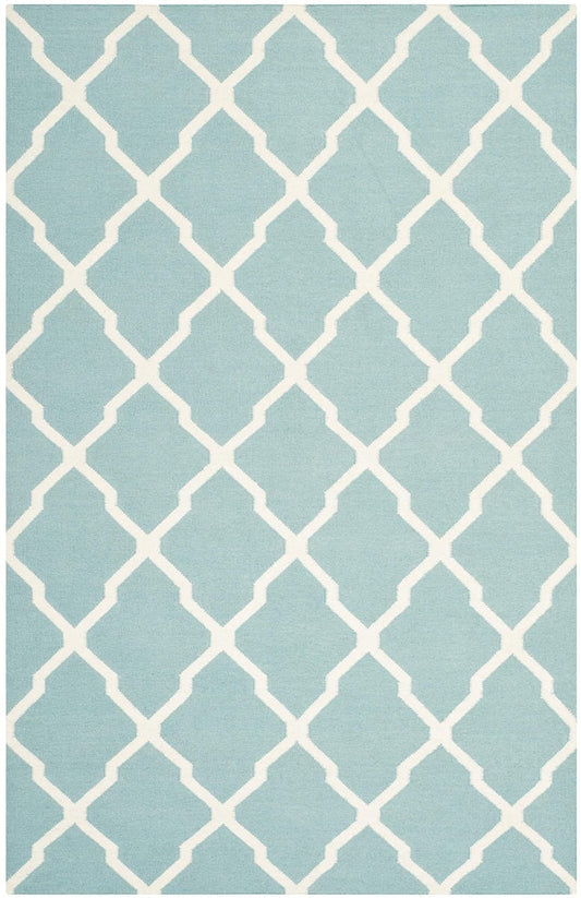 Safavieh Dhurries Dhu634C Light Blue / Ivory Geometric Area Rug