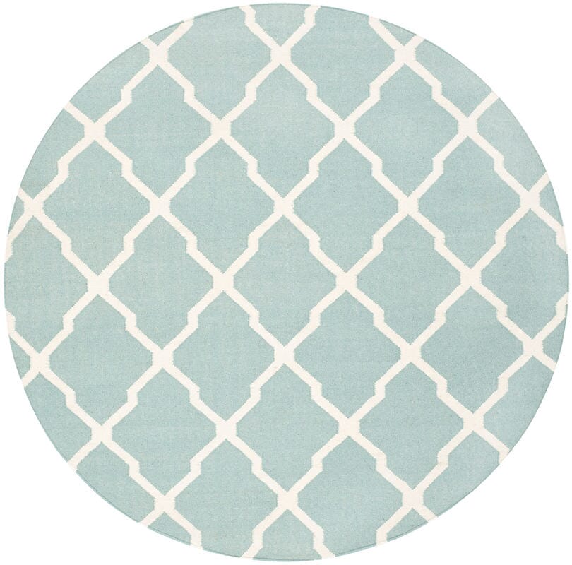 Safavieh Dhurries Dhu634C Light Blue / Ivory Geometric Area Rug