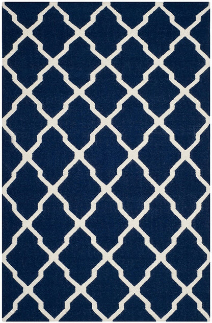 Safavieh Dhurries Dhu634D Navy / Ivory Geometric Area Rug