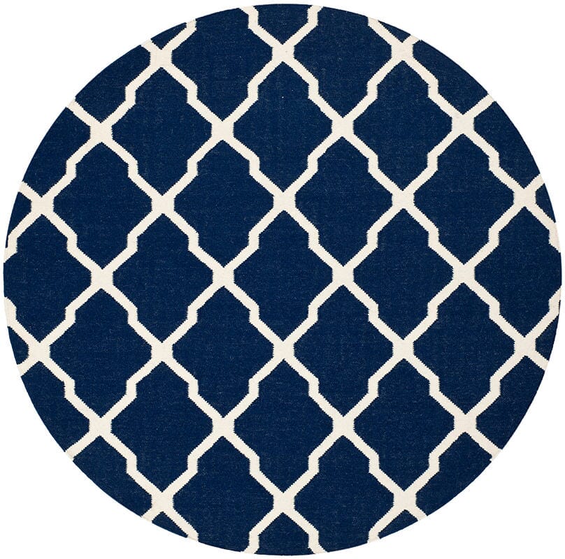 Safavieh Dhurries Dhu634D Navy / Ivory Geometric Area Rug