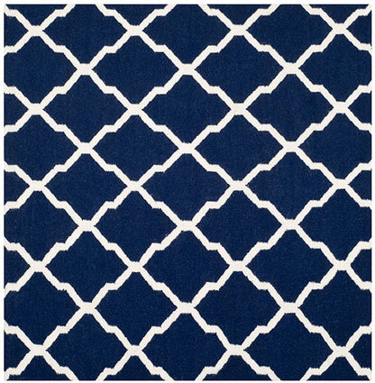 Safavieh Dhurries Dhu634D Navy / Ivory Geometric Area Rug