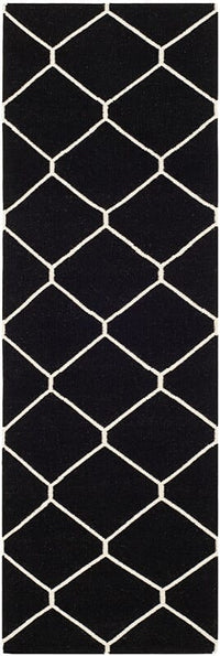 Safavieh Dhurries Dhu635A Black / Ivory Geometric Area Rug