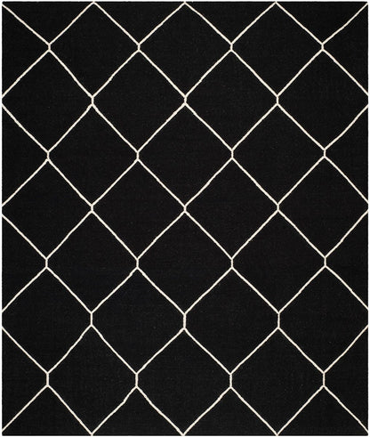 Safavieh Dhurries Dhu635A Black / Ivory Geometric Area Rug