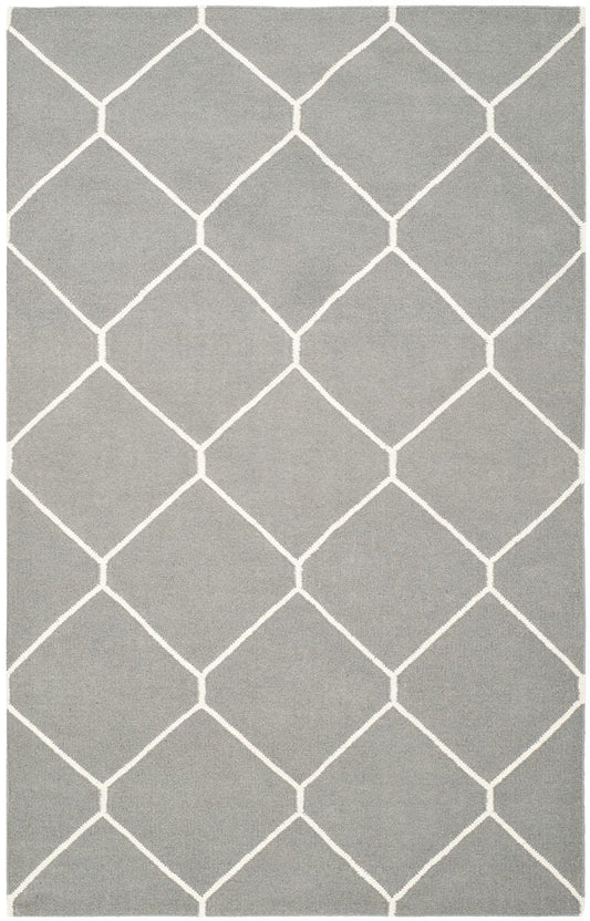 Safavieh Dhurries Dhu635B Grey / Ivory Geometric Area Rug