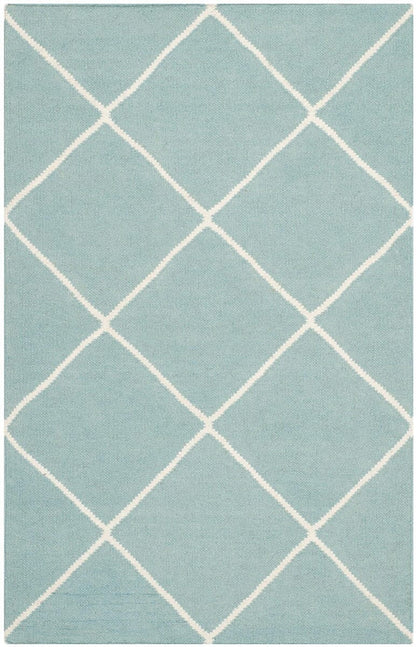 Safavieh Dhurries Dhu635C Light Blue / Ivory Geometric Area Rug