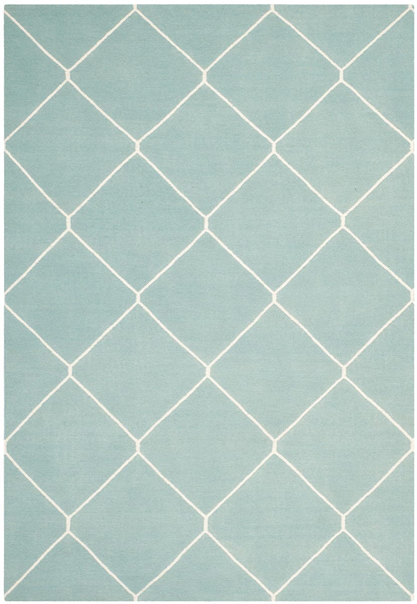 Safavieh Dhurries Dhu635C Light Blue / Ivory Geometric Area Rug