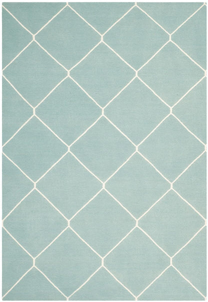 Safavieh Dhurries Dhu635C Light Blue / Ivory Geometric Area Rug