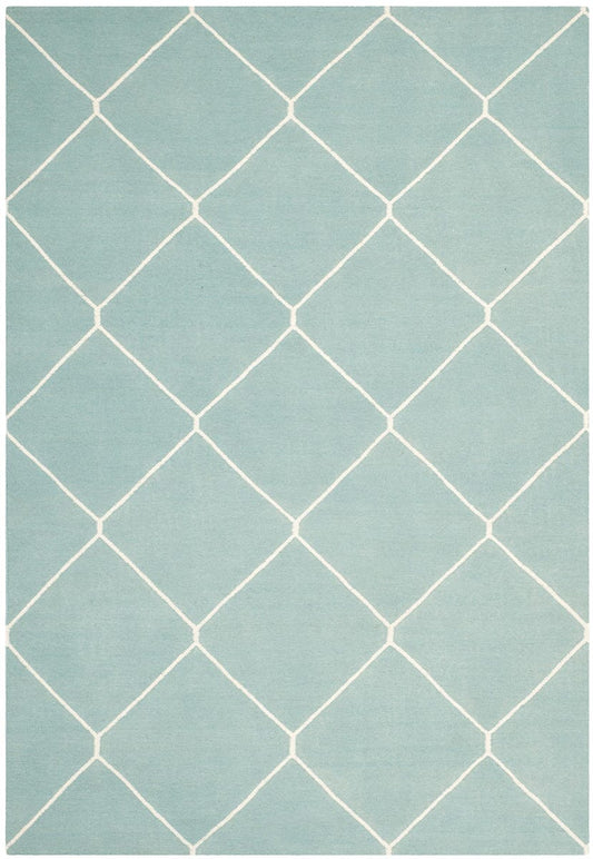 Safavieh Dhurries Dhu635C Light Blue / Ivory Geometric Area Rug