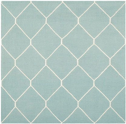 Safavieh Dhurries Dhu635C Light Blue / Ivory Geometric Area Rug