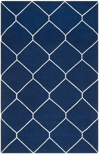 Safavieh Dhurries Dhu635D Navy / Ivory Geometric Area Rug