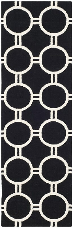 Safavieh Dhurries Dhu636A Black / Ivory Geometric Area Rug