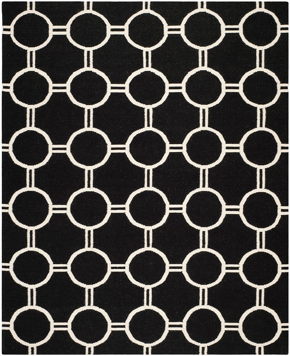 Safavieh Dhurries Dhu636A Black / Ivory Geometric Area Rug