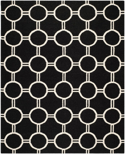 Safavieh Dhurries Dhu636A Black / Ivory Geometric Area Rug