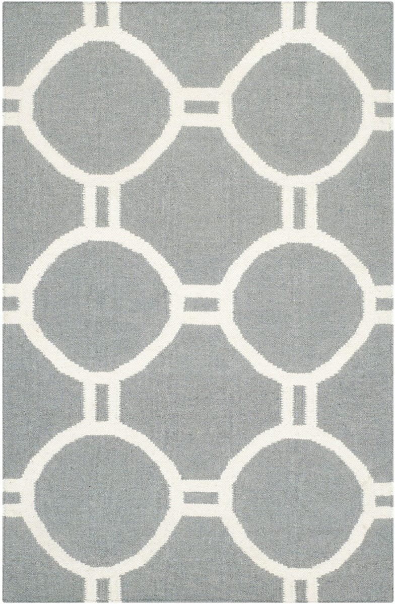 Safavieh Dhurries Dhu636B Grey / Ivory Geometric Area Rug