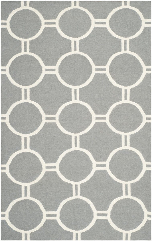 Safavieh Dhurries Dhu636B Grey / Ivory Geometric Area Rug