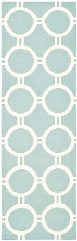 Safavieh Dhurries Dhu636C Light Blue / Ivory Geometric Area Rug