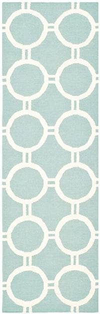 Safavieh Dhurries Dhu636C Light Blue / Ivory Geometric Area Rug