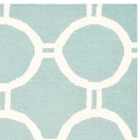 Safavieh Dhurries Dhu636C Light Blue / Ivory Geometric Area Rug