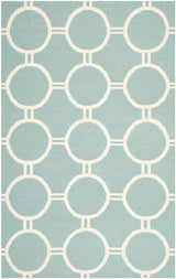 Safavieh Dhurries Dhu636C Light Blue / Ivory Rugs.