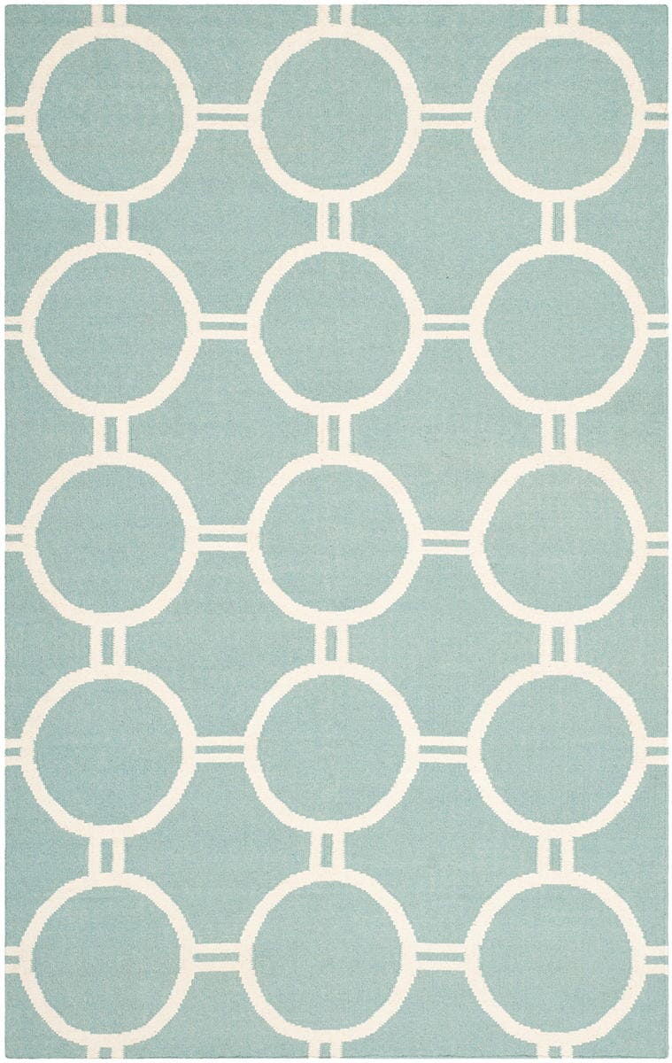 Safavieh Dhurries Dhu636C Light Blue / Ivory Geometric Area Rug