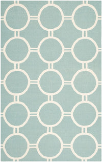 Safavieh Dhurries Dhu636C Light Blue / Ivory Geometric Area Rug