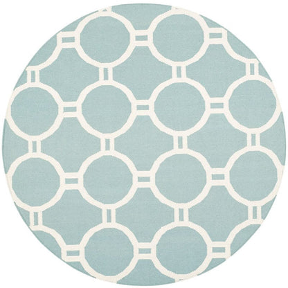 Safavieh Dhurries Dhu636C Light Blue / Ivory Geometric Area Rug